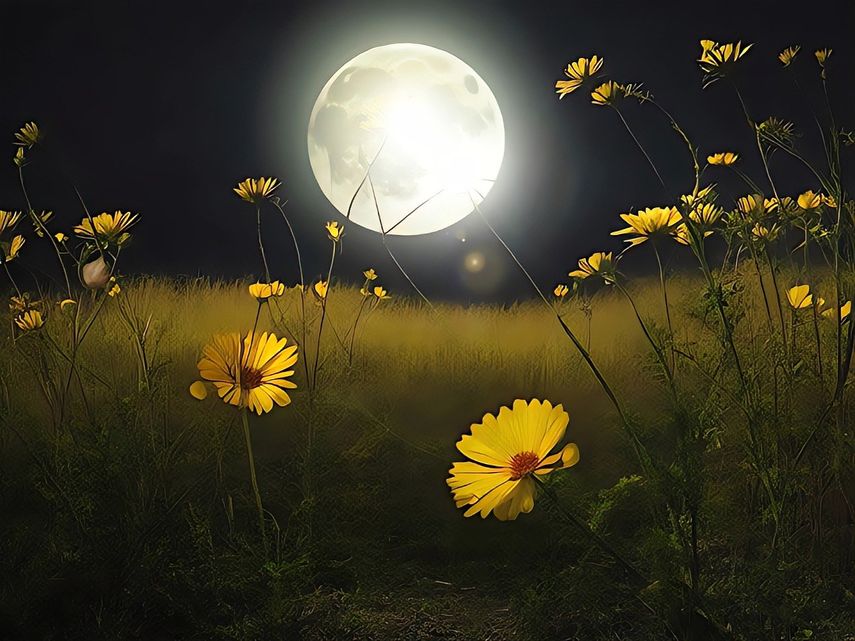 Imagen de la Luna llena en temporada primaveral