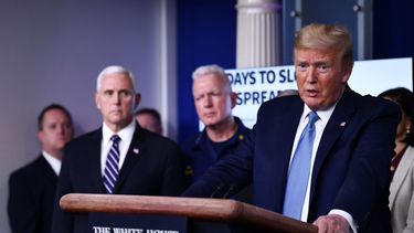 El presidente Donald Trump durante una conferencia de prensa en la Casa Blanca, el 16 de marzo de 2020.&nbsp;