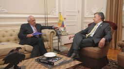 Juan Manuel Santos recibe en Casa de Nariño a Ernesto Samper el 19OCT16.