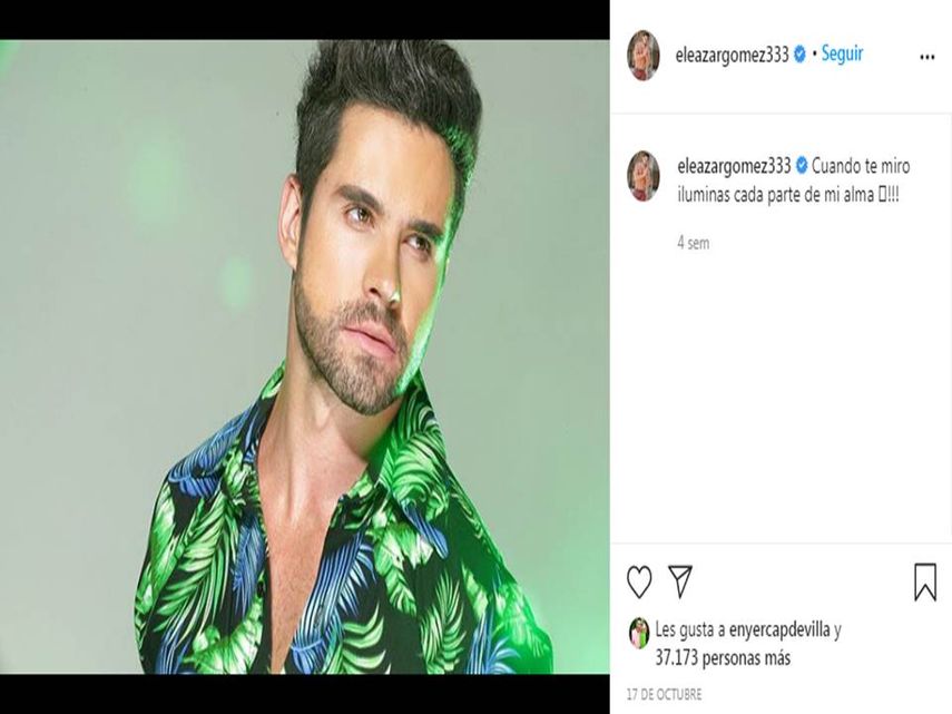 Imagen de la cuenta de Instagram del actor Eleazar Gómez.