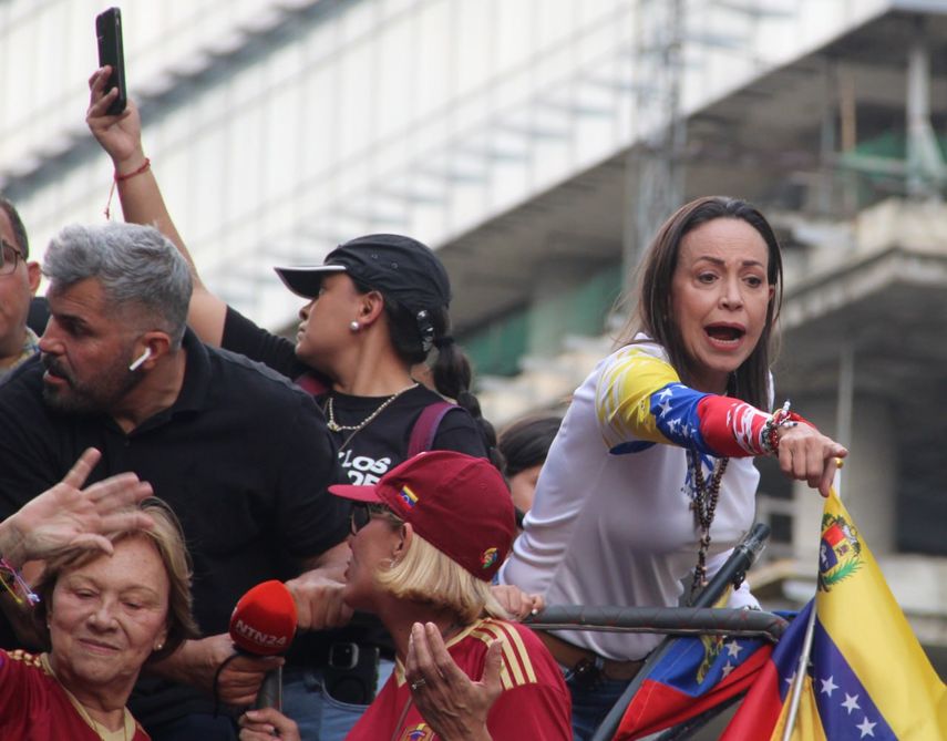 La líder opositora María Corina Machado en el inicio de campaña presidencial