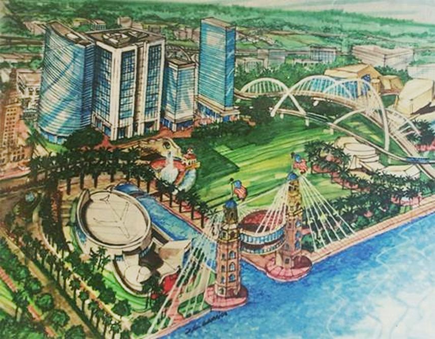 Este boceto recoge la obra urbanística que propone el representante condal. (J.C. GARRIDO)