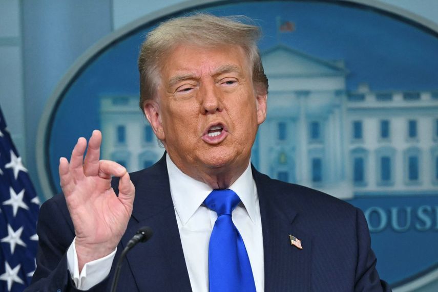 El presidente de Estados Unidos Donald J. Trump en una conferencia de prensa en la Casa Blanca.