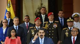 El gobernante venezolano Nicolás Maduro en una conferencia de prensa en el Palacio Presidencial de Miraflores en Caracas.