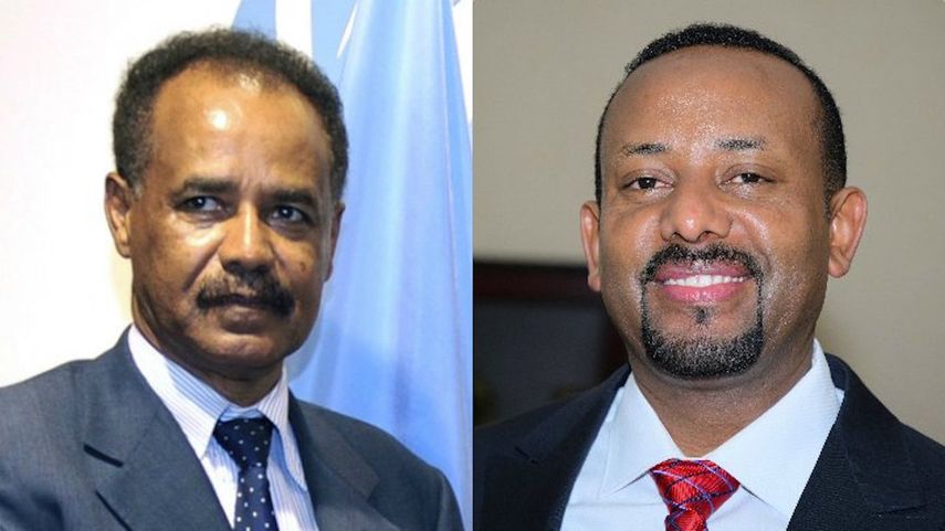 El presidente de Eritrea, Isaias Afwerki y&nbsp;el primer ministro de Etiopía, Abiy Ahmed.&nbsp;