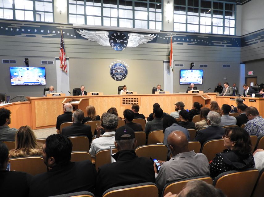 Pleno de la Comisión de la ciudad de Miami.&nbsp;