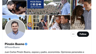 Captura de pantalla de la cuenta de Twitter del embajador de Colombia en Estados Unidos, Juan Carlos Pinzón.