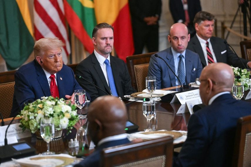 El presidente de Estados Unidos, Donald Trump recibe a cinco líderes de África Occidental la Casa Blanca el 9 de julio de 2025.&nbsp;