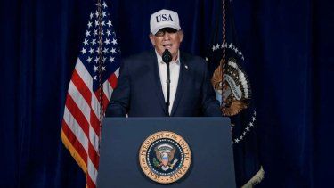 El presidente Donald Trump hace una declaración sobre los ataques de Estados Unidos en Irán, el 28 de febrero de 2026.