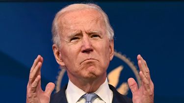 El presidente electo Joe Biden, habla en el Teatro Queen, el 6 de enero de 2021 en Wilmington, Delaware.