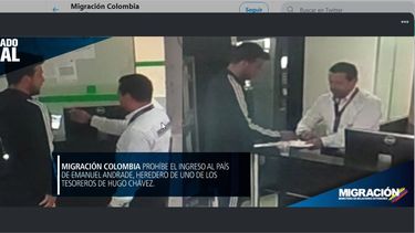 Fotos publicadas por Migración Colombia de la negativa de entada a territorio nacional al venezolano Enmanuel Andrade.