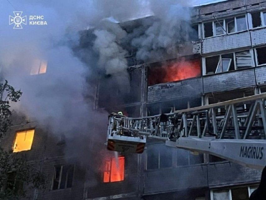 Ataque de Rusia contra la capital de Ucrania, Kiev este 7 de mayo.