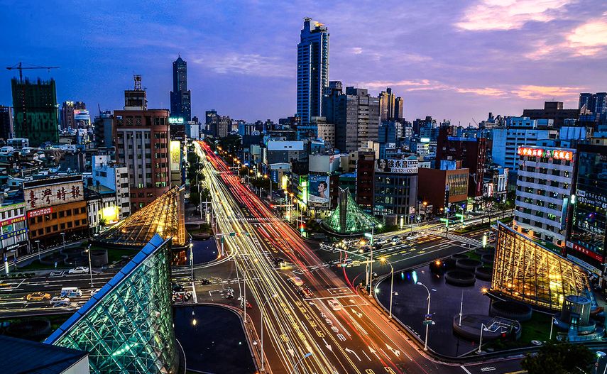 Moderna localidad de Kaohsiung , en Taiwán.