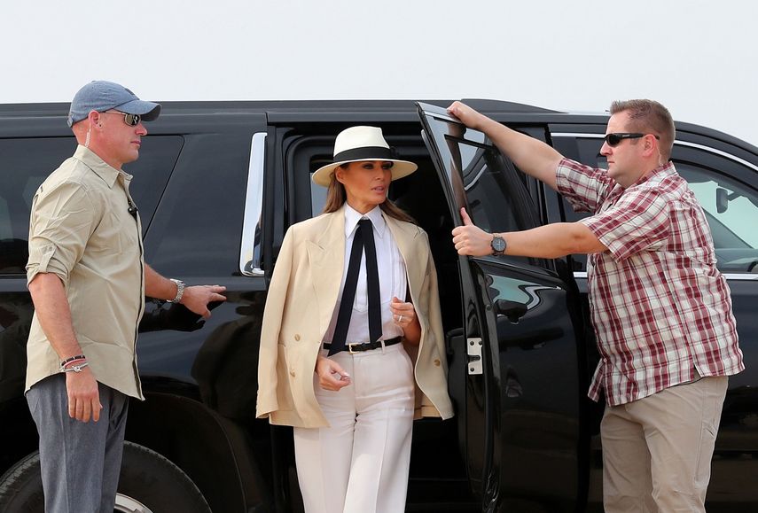 Melania Trump, primera dama de los EEUU, en una de las imágemes de su visista a Egipto.