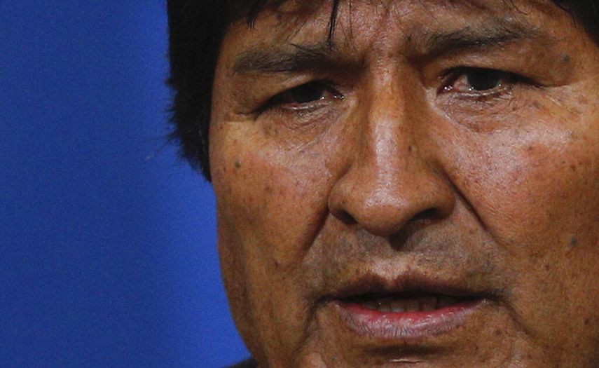 El presidente de Bolivia, Evo Morales, habla durante una conferencia de prensa en la base militar en El Alto, en las afueras de La Paz, Bolivia, el domingo 10 de noviembre de 2019. Horas después, Morales anunció su renuncia al poder tras semanas de protestas y acusaciones de fraude en la elección presidencial del 20 de octubre.