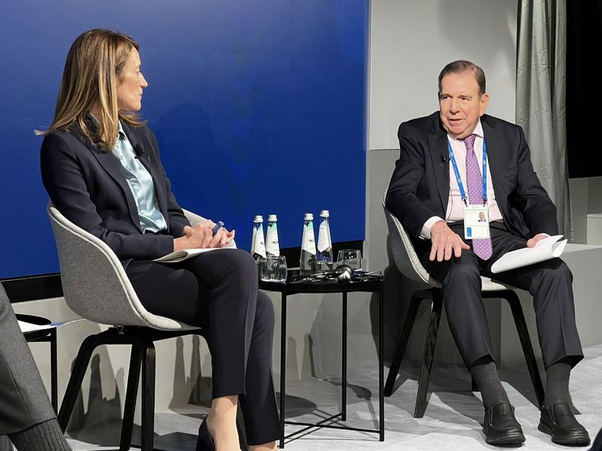 El presidente electo de Venezuela, Edmundo González Urrutia, se reunió con la presidenta del Parlamento Europeo (PE), Roberta Metsola