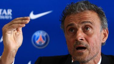 El técnico del París Saint-Germain (PSG), Luis Enrique, al ser presentado en la ciudad deportiva de Poissy, en las afueras de París, el miércoles 5 de julio de 2023.&nbsp;