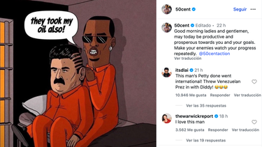 Caricatura de Maduro junto a Sean Diddy Combs