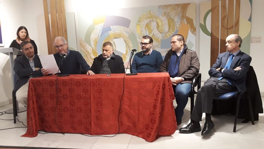 El exalcalde Metropolitano de Caracas, Antonio Ledezma junto a Carlos López,&nbsp; Sergio Contreras,&nbsp; José Ignacio Guedez; y los parlamentarios españoles Fernando Maura de Ciudadanos y José Ramón García.&nbsp;