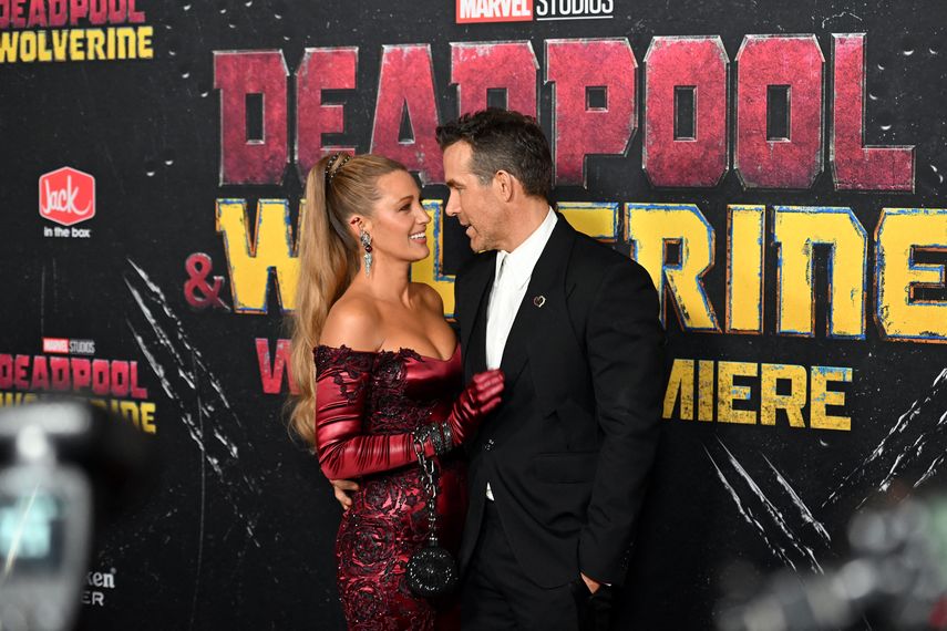Blake Lively y Ryan Reynolds asisten al estreno mundial de Deadpool & Wolverine en el Teatro David H. Koch el 22 de julio de 2024 en la ciudad de Nueva York.