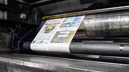Rotativa en la que se imprimía el diario venezolano El Nacional, que recientemente anunció el cese de su edición de papel.