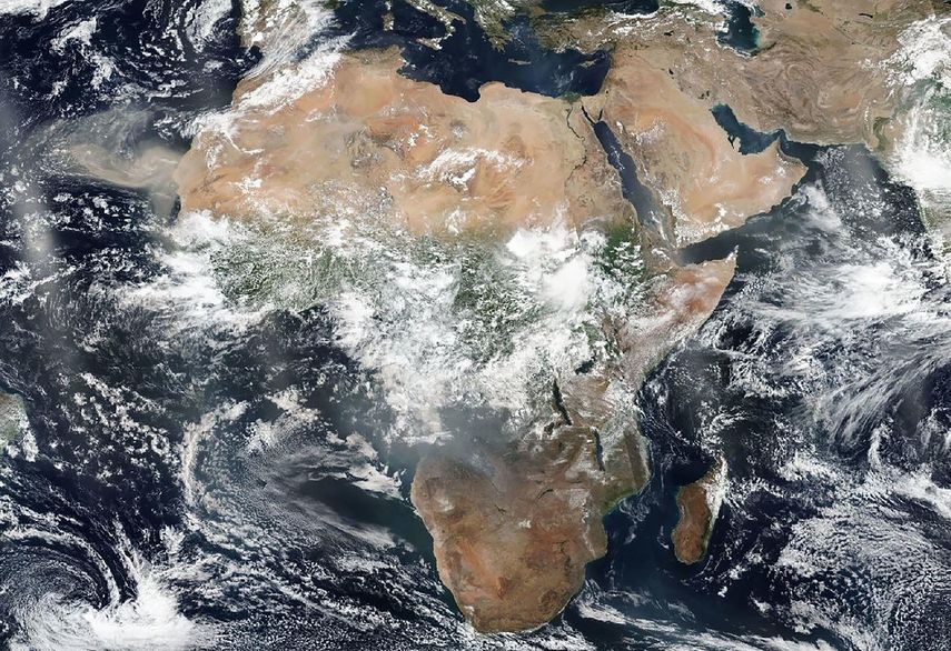 Imagen satelital del continente africano el 26 de agosto de 2019, cortesía de la NASA.
