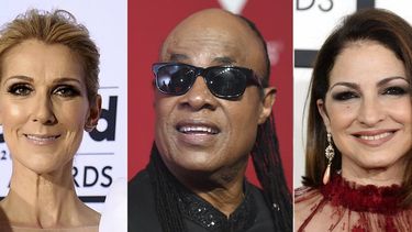 En esta combinación de fotos, Celine Dion, Stevie Wonder y Gloria Estefan, de izquierda a derecha, quienes están entre los artistas que participarán en un concierto a beneficio de las enfermeras programado para el Día de Acción de Gracias.&nbsp;