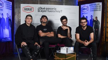 Los integrantes del grupo colombiano de pop latino Morat durante una entrevista con Europa Press el 3 de noviembre de 2022 en Madrid.