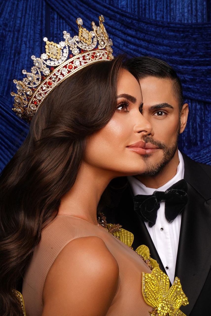 Marianela Ancheta, primera Miss Universe Cuba en 57 años, junto a Prince Julio César.