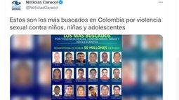 Captura de pantalla del mensaje difundido por Noticias Caracol a través de Twitter.&nbsp;