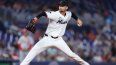 El lanzador Braxton Garrett, en ese momento de los Marlins de Miami, trabaja en un compromiso ante los Cardenales de San Luis, el 17 de junio de 2024.