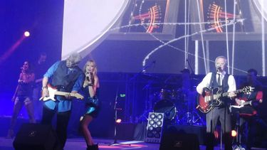 Frank Quintero, Elisa Rego y Pedro Castillo durante su presentación en la Concha Acústica de Bello Monte, realizada el 16 de julio de 2022.&nbsp;