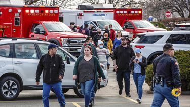 La escena después del tiroteo en una tienda en Richland, Washington, el 7 de febrero del 2022.&nbsp;