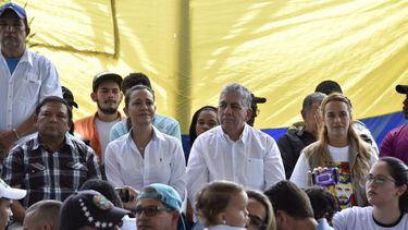 Los dirigentes opositores venezolanos&nbsp;&nbsp;Andrés Velásquez, María Corina Machado, Alfredo Ramos y Lilian Tintori.
