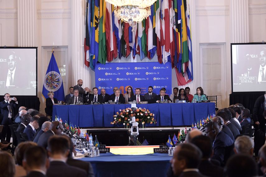 Miembros de la OEA durante la Asamblea General. 