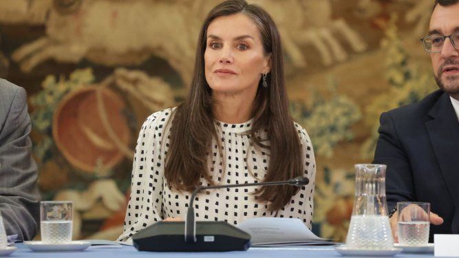 La reina Letizia preside la reunión anual con los miembros de los Patronatos de la Fundación Princesa de Asturias en el Palacio del Pardo.