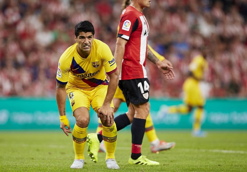 El delantero uruguayo Luis Suárez, del Barcelona, durante el partido contra el Athletic Bilbao por la LaLiga el viernes 16 de agosto de 2019.