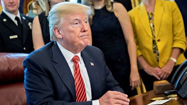 El presidente estadounidense Donald&nbsp;Trump ofrece declaraciones en el Despacho Oval en Washington D.C (Estados Unidos).&nbsp;