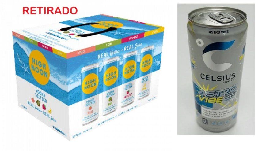 El fabricante de cócteles enlatados High Noon advierte a sus clientes que algunos de sus vodkas con seltzer fueron etiquetados accidentalmente como bebidas energéticas Celsius.