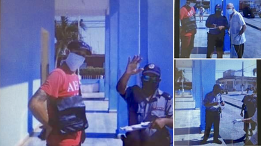 Fotos publicadas por la cuenta&nbsp;San Nicol&aacute;s de Baris contra el Comunismo, donde se muestra al chofer de un bicitaxi y la Polic&iacute;a del r&eacute;gimen.&nbsp;