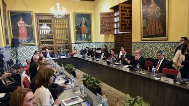 Representantes de los gobiernos miembros del Grupo de Lima reunidos el 13FEB18 en el Palacio de Torre Tagle.&nbsp;