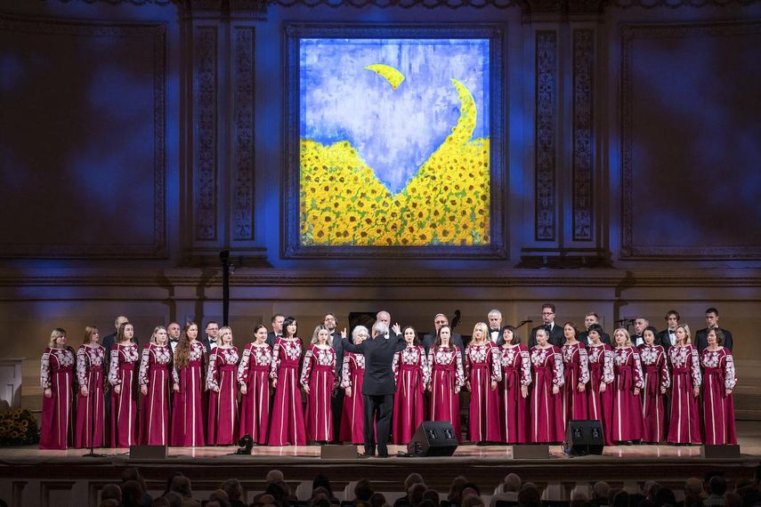 Un número musical de un concierto benéfico para los esfuerzos humanitarios en Ucrania en el Carnegie Hall en Nueva York el 23 de mayo de 2022.&nbsp;&nbsp;
