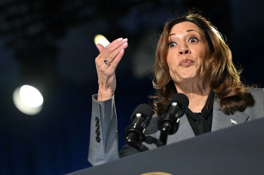 La vicepresidenta de Estados Unidos y candidata presidencial demócrata, Kamala Harris, durante un mitin de campaña en el Cobb Energy Center en Atlanta, Georgia, el 20 de septiembre de 2024.&nbsp; &nbsp;