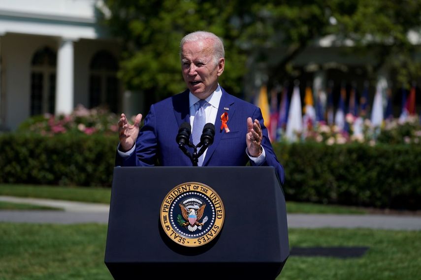 El presidente Joe Biden en el evento para conmemorar la aprobación de la nueva ley sobre tenencia de armas en la Casa Blanca en Washington, el 11 de julio del 2022.&nbsp;
