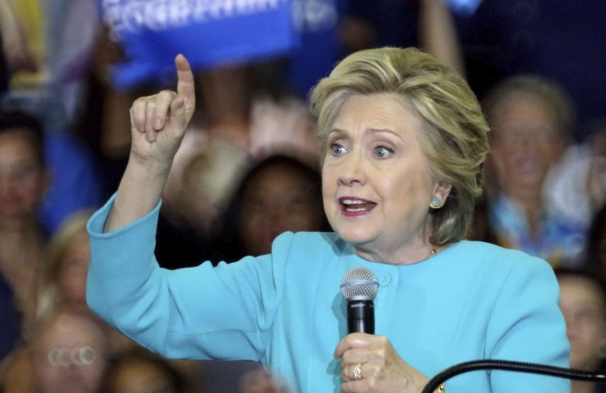 La candidata demócrata a la presidencia de los EEUU, Hillary Clinton