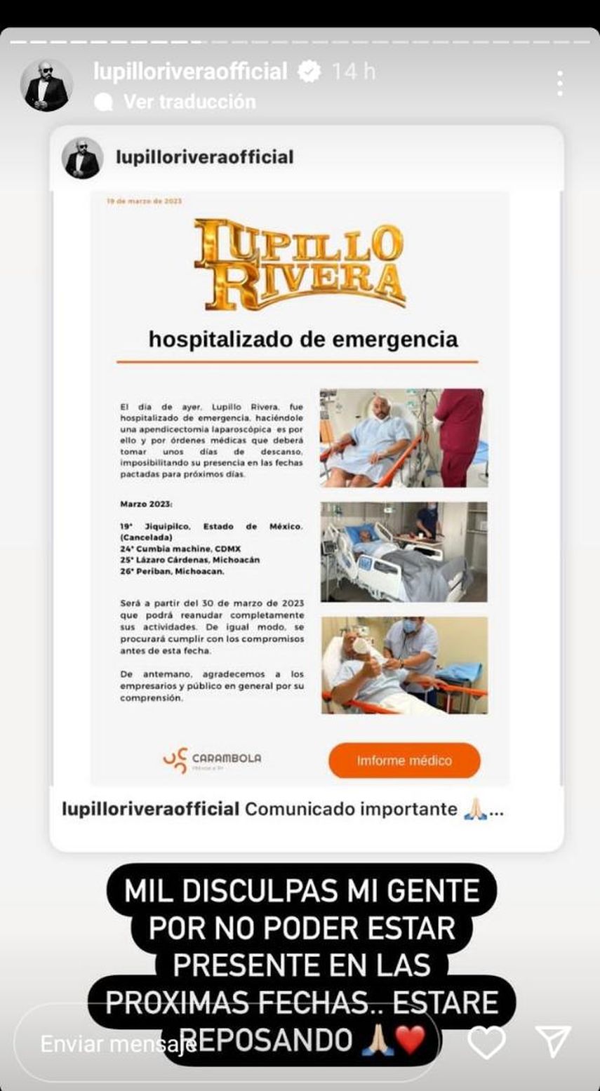 Hospitalizan De Emergencia Al Cantante Lupillo Rivera