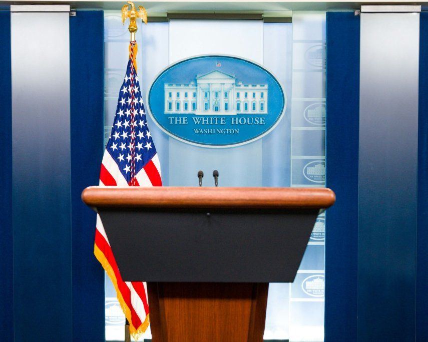 El podio de la Casa Blanca.&nbsp;