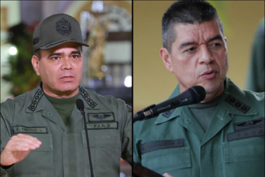El general Vladimir Padrino López,quien es ministro de la defensa y jefe del Comando Estratégico Operacional, y el General Wilmer Barrientos (Cortesía)