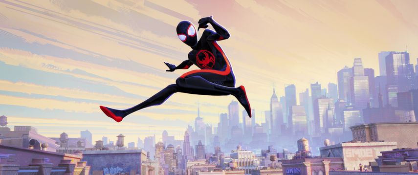 Esta imagen difundida por Sony Pictures Animation muestra a Miles Morales como Spider-Man con la voz de Shameik Moore en una escena de Spider-Man: Across the Spider-Verse.