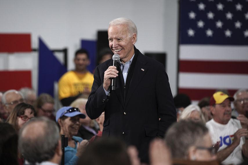 Joe Biden, exvicepresidente y candidato a la nominaci&oacute;n del Partido Dem&oacute;crata a la presidencia estadounidense, da un discurso en un acto de campa&ntilde;a en Council Bluffs, Iowa, el mi&eacute;rcoles 29 de enero de 2020.&nbsp;
